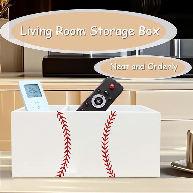 Baseball Gifts Pen Pencil Holder Organizer for Desk, Baseball Room Decor, Base Ball Fan Lovers Player Gifts Wooden Box Block Sign for Home Office Tabletop Decor