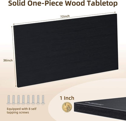 Universal Solid One-Piece Wood Table Top, 72"x36"x1" Workbench Top - Rectangular Particle Board for Standing Desk, Home Office Desk Countertop DlY, Washer Dryer, Coffee, Bar Tabletop