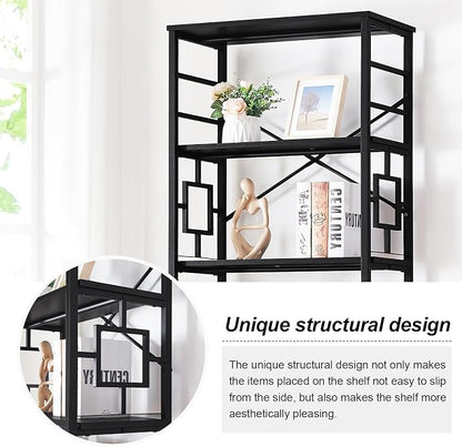 HOMISSUE Tall Bookshelf, 84 Inch Industrial Bookshelf with Metal Frame and Open Shelves, 7 Tier Metal Bookshelves and Bookcases, Rustic Tall Book Shelf for Office, Living Room and Bedroom, Black