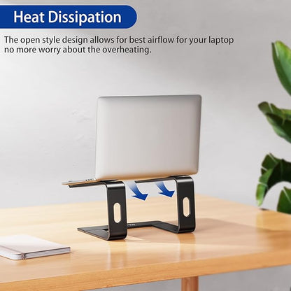 BESIGN LS03 Aluminum Laptop Stand, Ergonomic Detachable Computer Stand, Notebook Riser, Laptop Mount Compatible with Air, Pro, Dell, HP, Lenovo More 10-15.6" Laptops, Black