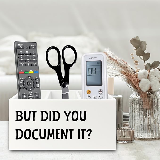 Funny But Did You Document It Pen Pencil Holder Organizer for Desk, HR Human Resources Gifts, Office Humor Gifts, Funny Wooden Box Sign for Office Workplace Desk Tabletop Decorations
