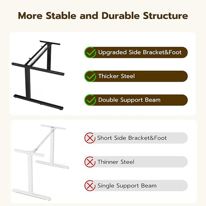 Acrolix L Shaped Electric Standing Desk - 59x40 Inch Reversible Corner Sit Stand Desk with Hook&Cup Holder,Electric Height Adjustable Table,for Home Office Gaming Computer Desk, White