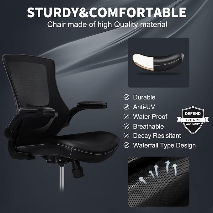 Misolant Tall Office Chair for Standing Desk, Drafting Chair with Footrest Ring, PU Leather Recline High Office Tall Desk Chair with Adjustable Lumbar Support
