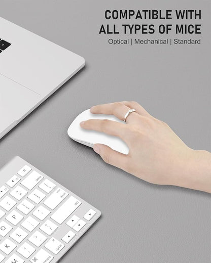 Desk Pad, 30" x 14" PU Leather Non-Slip Desk Mat Large Mouse Pad for Desktop, Waterproof Laptop Computer Writing Mat for Office, Home, Work, Gaming, Silver