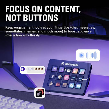 Elgato Stream Deck MK.2 Studio Controller, 15 Macro Keys | Trigger actions in OBS, Twitch, YouTube and more, Visual feedback, Hundreds of plugins, Works with Mac and PC