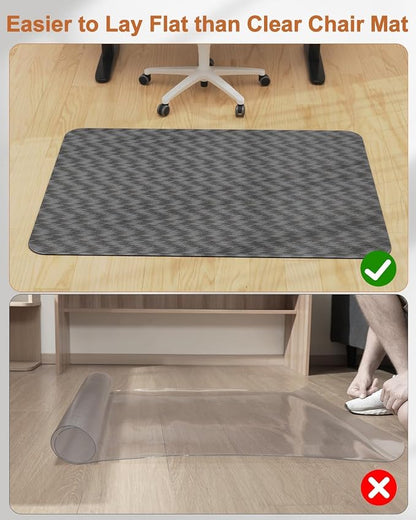 Blvornl Ultra Large Office Chair Mat for Hardwood Floor, Rolling Chair Mat for Hard Wood, Large Anti-Slip Hard Floor Protector, Heavy Duty Computer Desk Rug for Office and Home 50"*63" Deep Grey