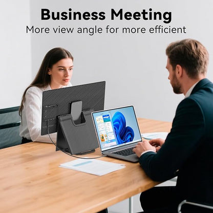 Portable Monitor 24" 100Hz for Work Home Office Game, 1080P FHD IPS Laptop Screen Extender with Rotating Stand & VESA, Laptop Monitor Extender USB-C HDMI Plug-Play for Mac Windows PS Switch Xbox Phone