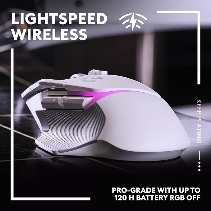 Logitech G502 X PLUS LIGHTSPEED Wireless RGB Gaming Mouse and G640 SE Large Cloth Gaming Mouse Pad (460 x 400 x 3 mm) - White