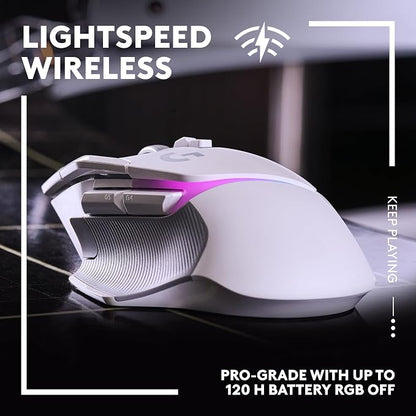 Logitech G502 X PLUS LIGHTSPEED Wireless RGB Gaming Mouse and G640 SE Large Cloth Gaming Mouse Pad (460 x 400 x 3 mm) - White