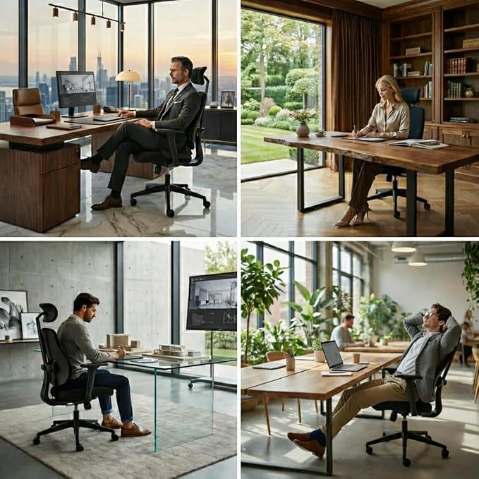 Ergonomic Office Chair, Dynamic Split Back Lumbar Support, Thick High-Density Molded Foam Seat, 4D Adjustable Armrests, Swivel High Back Computer Desk Chair for Home Office, Flex S3