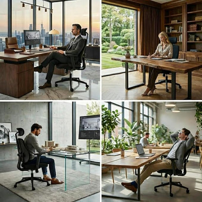 Ergonomic Office Chair, Dynamic Split Back Lumbar Support, Thick High-Density Molded Foam Seat, 4D Adjustable Armrests, Swivel High Back Computer Desk Chair for Home Office, Flex S3