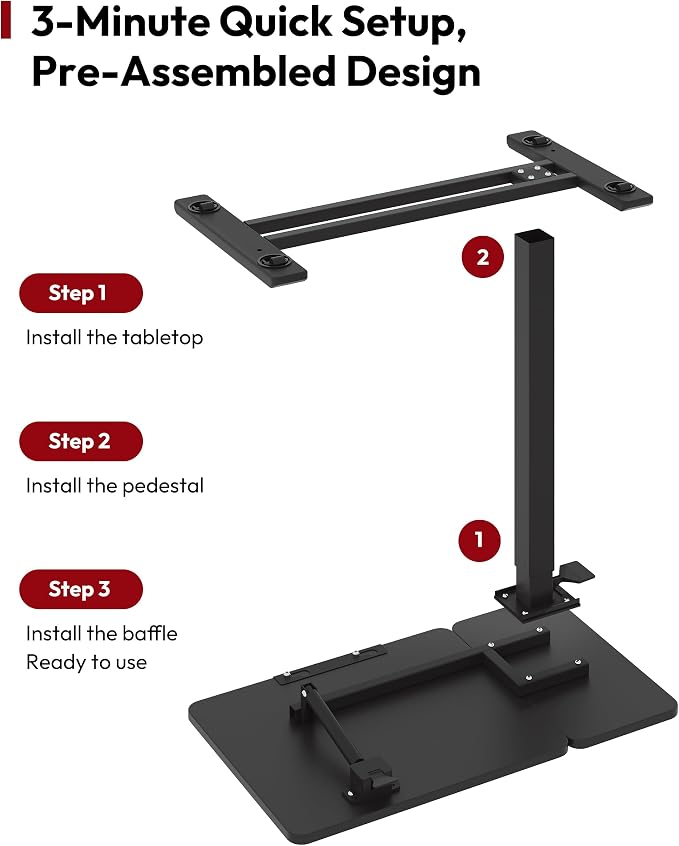 SANODESK Small Rolling Overbed Table Adjustable Height with Wheels, Mobile Laptop Desk with Tilting Desktop, Portable Computer Workstation for Home Office, Classroom, Bedside, Black