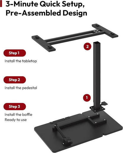 SANODESK Small Rolling Overbed Table Adjustable Height with Wheels, Mobile Laptop Desk with Tilting Desktop, Portable Computer Workstation for Home Office, Classroom, Bedside, Black