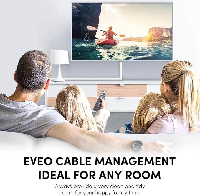 EVEO Cord Hider - 300” Cord Cover Wall Cable Hider, Cable Concealer, Wire Hiders for TV on Wall. Cable Management, Cord Hider Cable Raceway Wire Covers for Cords (Black, Medium)