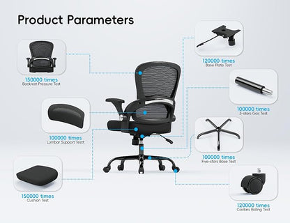 TRALT Office Chair - Ergonomic Office Chair with Back Support, Home Office Desk Chairs, 330lbs Wide Seat Big and Tall Office Chairs, Comfy Desk Chair for Work, Study, Office, Gaming (Black)