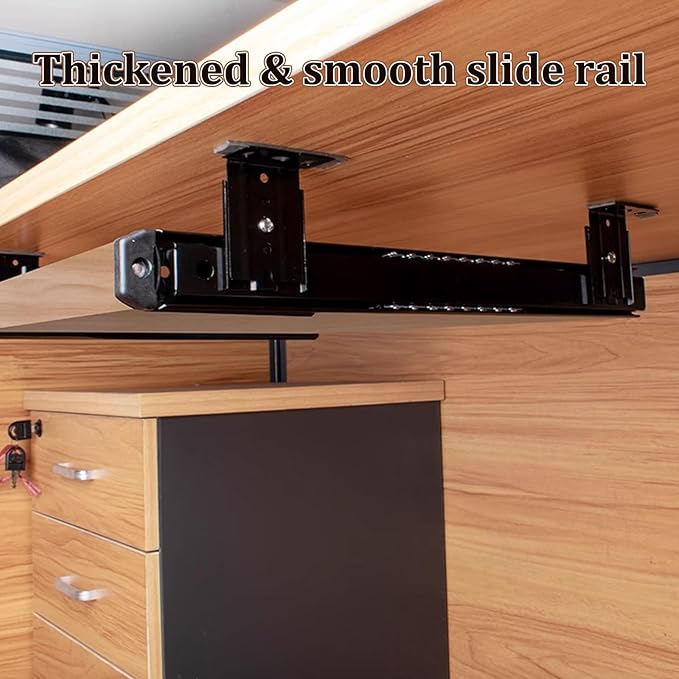 Under Desk Keyboard Tray Slide Out Height Adjustable 21/24/27x 10 Inch Pull Out Platform Computer Drawer Suitable for Office(E,70x27cm)