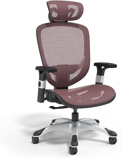 STAPLES Hyken Ergonomic Task Chair, Mesh, Ergonomic, Lumbar Support, Swivel, Maroon