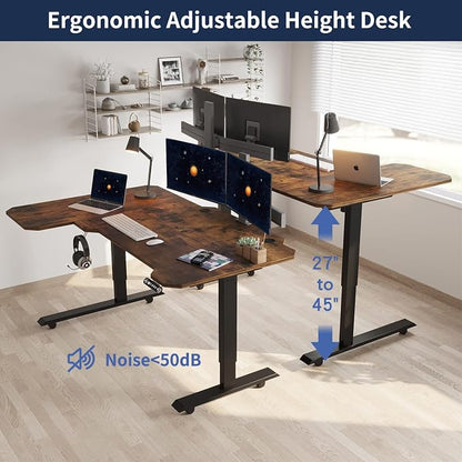 59 Inch Electric Standing Desk, Height Adjustable Sit Stand Desk with Memory Control and Spacious Desktop for Home Office