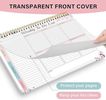 Weekly To Do List Notepad with 52 Undated Sheets（8.5"×11"）- Undated Weekly Desk Planner for Women & Man, School/Office Supplies