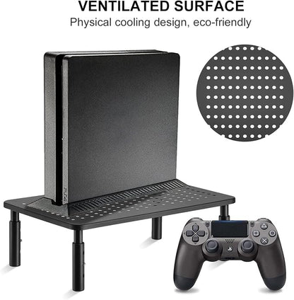 suptek Computer Monitor Stand Riser,Monitor Riser for Laptop, Printer, Notebook and All Flat Screen TV Display with Vented Platform,3 Height Adjustable Laptop Riser,1 Pack,Black(MST003)