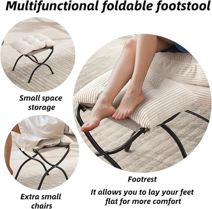 Modern Lazy Chair with Ergonomic Ottoman, Comfortable Lounge Chair with Footrest for Space Saving, Comfy Reading Armchair for Living Room, Bedroom, Office, White