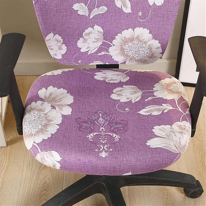 Jinzio Computer Office Chair Cover - Split Protective & Stretchable Cloth Polyester Universal Desk Task Chair Chair Covers Stretch Rotating Chair Slipcover (Light Purple)