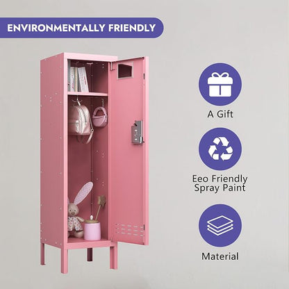 BUTISOW Metal Kids Locker,Metal Cabinet Storage Lockers,Lockable for Employees with Door,54" Height Steel Locker,Lockable Steel Locker for Children's Room, Playroom, School,Gym