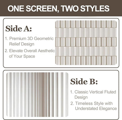 Modern Folding Room Divider for Space Separation, 5.2ft Tall Honeycomb Accordion Privacy Screen, Kraft Paper Portable Freestanding Partition Wall, No Drilling (Style-C, L157.5 x H63.0 Inch)