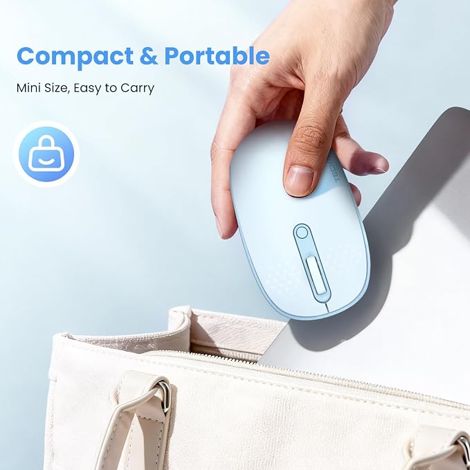 TECKNET Wireless Mouse,Bluetooth Mouse (BT5.3/5.0 & 2.4G) with USB Receiver Silent Optical Computer Mice，Wide Compatibility