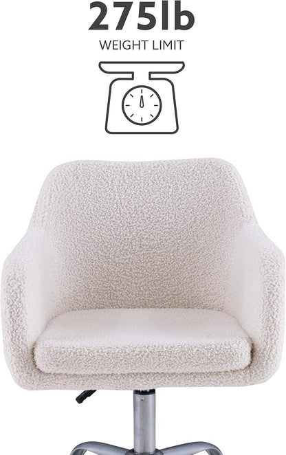 Linon Home Decor Products Linon Brooklyn Sherpa Office Chair, Ivory