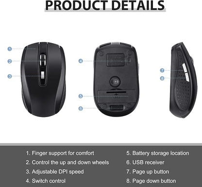 Macarrie 48 Pack Wireless Mouse for Laptop 1200dpi Wireless Computer Mouse Bulk with 6 Buttons Included USB Receiver Compatible with Windows, Pc, Computer