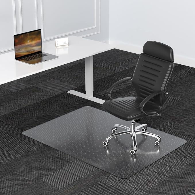 Office Chair Mat, 30" x 48" Clear Carpet Chair Mats for Low Pile Carpeted Floors Home Office, Studded Floor Mat for Office Chair on Carpet