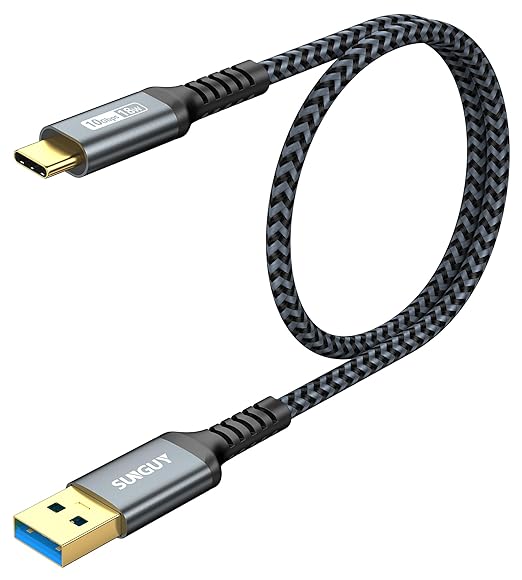 SUNGUY 10Gbps Android Auto USB C Cable, 1.5FT 3A USB 3.1 Gen 2 Fast Charge & Data Transfer USB C CarPlay Cable, Compatible with iPhone 15/15 Pro Max, Samsung T7, Galaxy S23 S22 Ultra Note 20, SSD