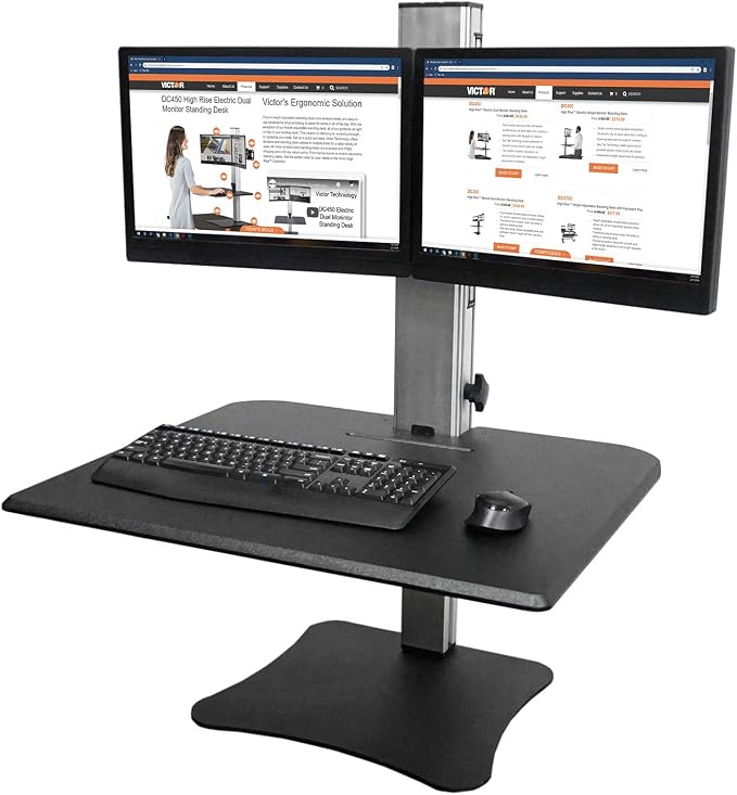 Victor DC350A Manual Dual Monitor Height Adjustable Sit-Stand Standing Desk Converter
