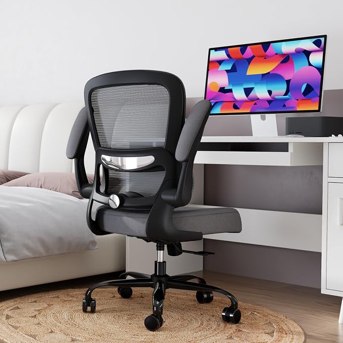 TRALT Office Chair - Ergonomic Desk Chair with Adjustable Lumbar Support, Mesh Computer Chair, Executive Chair for Home Office Comfortable Lumbar Support (Fog Gray)