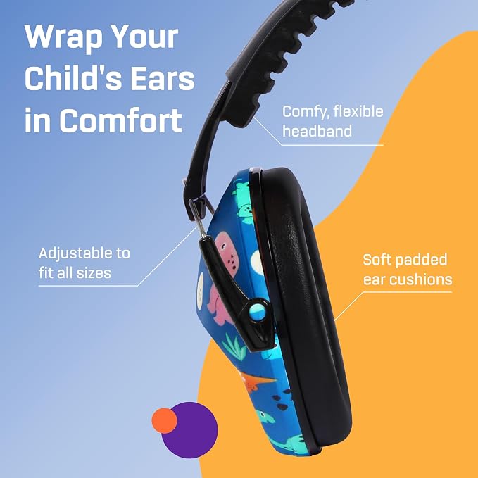 Vanderfields Hearing Protection Ear Muffs - Over 31 dB (2K Hz) Broad Noise Cancelling Sound Reduction Earmuffs for Kids 3-12