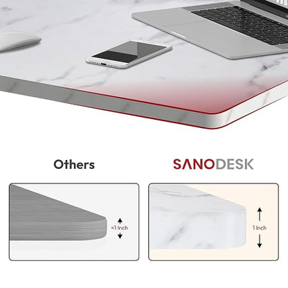 SANODESK Universal Tabletop 48"x30"x1" Thickness One-Piece Table Top Rectangular Particle Board for Standing Desk and Home Office Countertop DIY,Marble Grey Desk Top