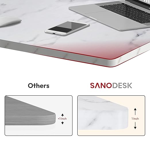 SANODESK Universal Tabletop 40"x24"x1" Thickness One-Piece Table Top Rectangular Particle Board for Standing Desk and Home Office Countertop DIY,White Desk Top