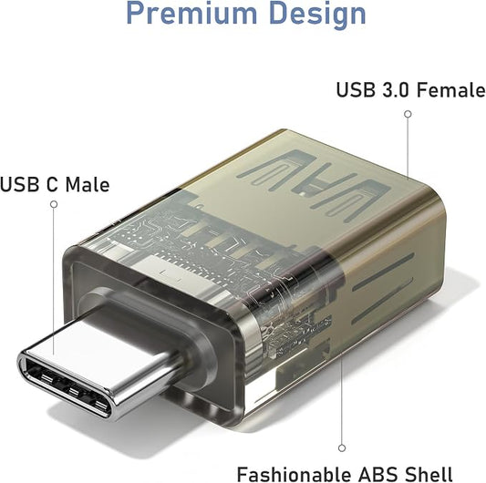 Basesailor USB C to USB 3.0 Adapter 3Pack,USBC Male to USBA Female Adapter,Type C Thunderbolt 5 4 3 OTG Converter for Apple MacBook Pro Air,iPad 11,Mac,iPhone 17 17e 16 15 Max,Samsung S26 S25,Laptop