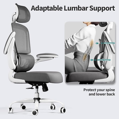 TRALT Office Chair Ergonomic Desk Chair, 330 LBS Home Mesh Office Desk Chairs with Wheels, Comfortable Gaming Chairs White Pack of 5