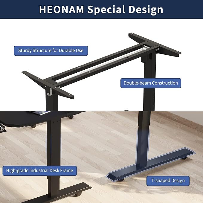 59 Inch Electric Standing Desk, Height Adjustable Sit Stand Desk with Memory Control and Spacious Desktop for Home Office