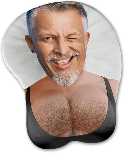 Custom Face Funny & Naughty Personalized Photo 3D Mouse Pad, Custom Face Sexy Body 3D Mouse Pads for Naughty Couple Funny Coworkers Troll, 3D Mouse Pads Adult Jokes Gifts for Couple Coworker Troll (5)