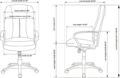 Lorell Chadwick Executive Leather Black High-Back Chair