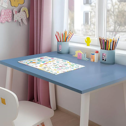 Kaboon Table Top 23.62" D x 55" W, Solid One-Piece Desktop, Universal Wood Countertop, Reversible Laminate Top, Double Desks, L-Desk DIY, for Home and Commercial,Grayish Blue