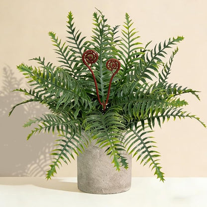 Artificial Boston Fern Potted Plants 15'' Fake Greenery Shrubs Plants in Pot for Home Office Living Room Desk Shelf Inddor and Outdoor Decoration