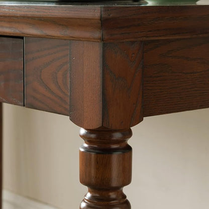 Leick Home Mission Office Desk, Solid Wood, with Drop Front Keyboard Drawer, Mission Oak, 82410