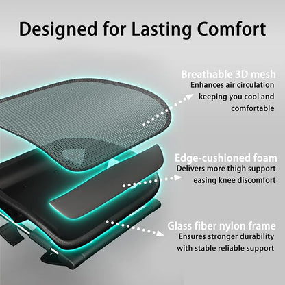 Ergonomic Office Chair with Footrest, Big & Tall, 4D Adjustable Armrests, Comfy Swivel Rolling Mesh Computer Desk Chair with Lumbar Support, Wheels for Office, Home, Gaming, S3 Elite Pro
