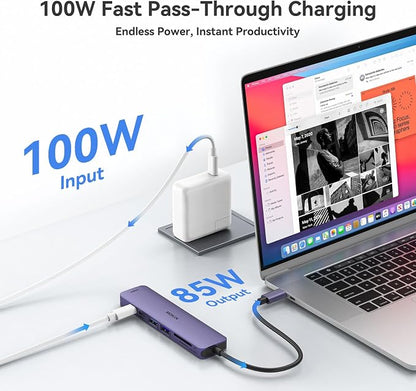 USB C Hub HDMI Adapter for MacBook Pro/Air, MOKiN 7 in 1 USB C Dongle with HDMI