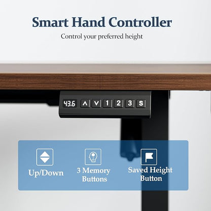 Klicelor L Shaped Standing Desk 63 x 55 Inch, Electric Height Adjustable Corner Desk for Home Office Workstation, Ergonomic Sit Stand Computer Table with Memory Controller, Dark Walnut