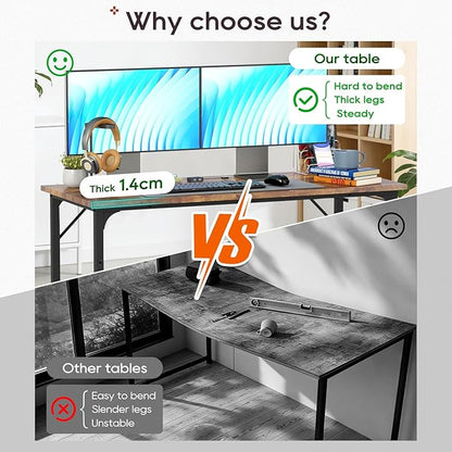 BestOffice Computer Desk,Home Office Desk, Modern Simple Style for Home Office Study Writing (Vintage, 47 Inch)